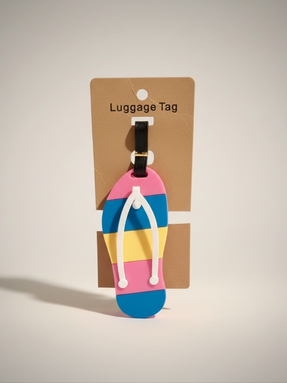 Kids Flip-Flop Luggage Tag - Pink Blue Yellow